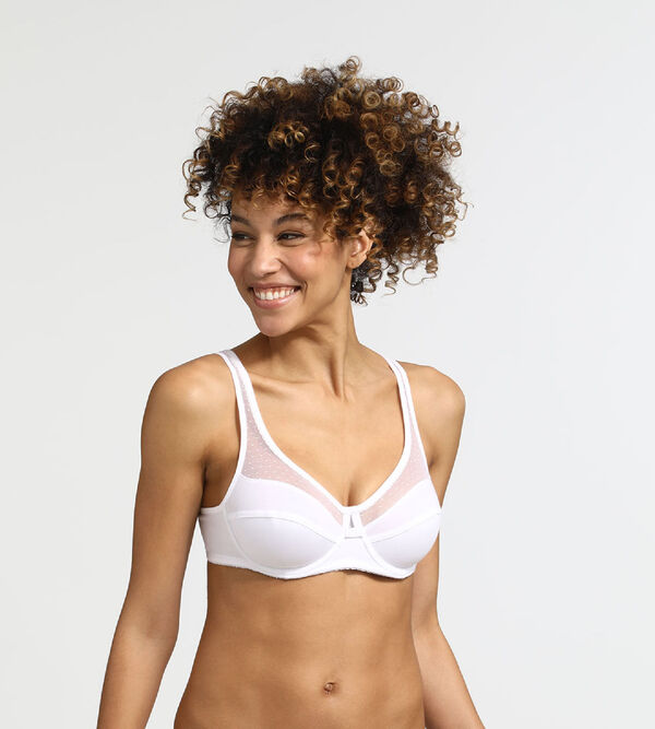 Generous Organic Cotton Dim underwire push-up bra in white