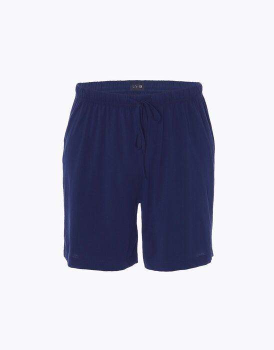 Pantalón corto de pijama para hombre en punto 100% algodón, azul marino, , DIM