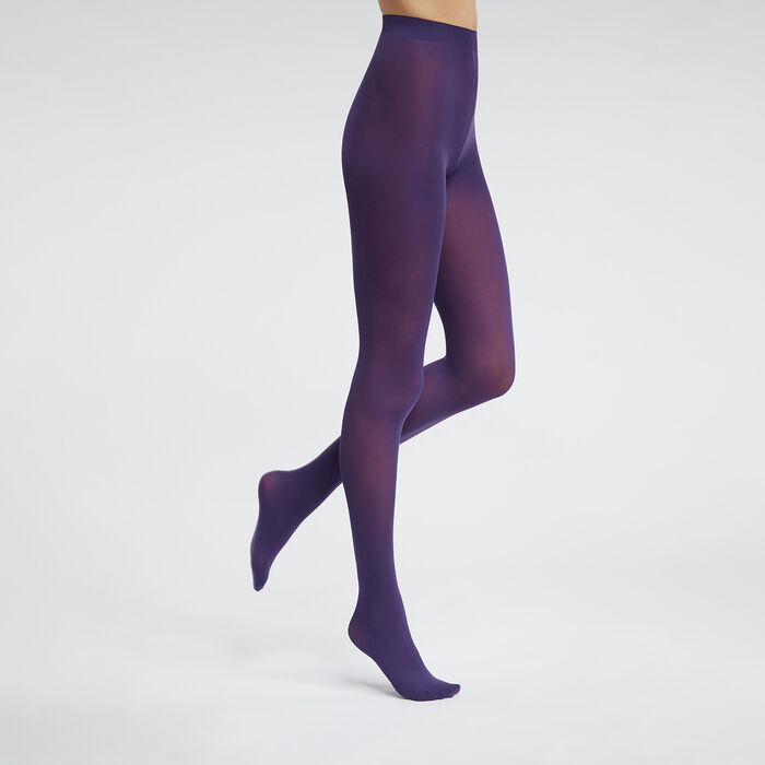 Dim Style Futuristic Purple Women's  Velvety Effect Opaque Tights, , DIM