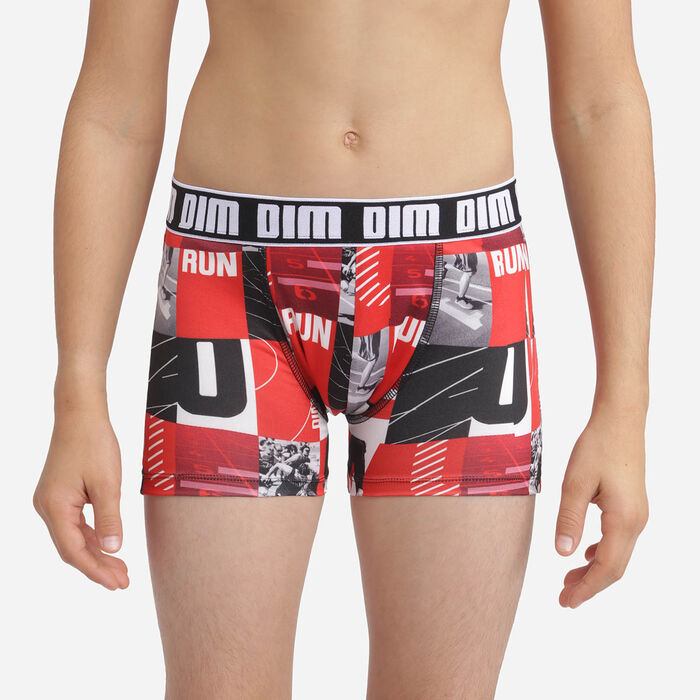 Dim Microfibre Boy's boxers with Running Ruby Print, , DIM