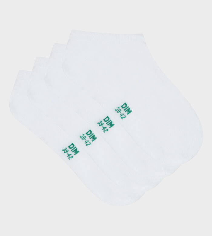 Pack de 2 pares de calcetines bajos de hombre de algodón orgánico Blanco Dim Good, , DIM