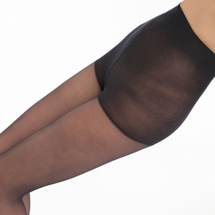 Black DIM Signature Transparent Velouté sheer velour comfort tights, , DIM