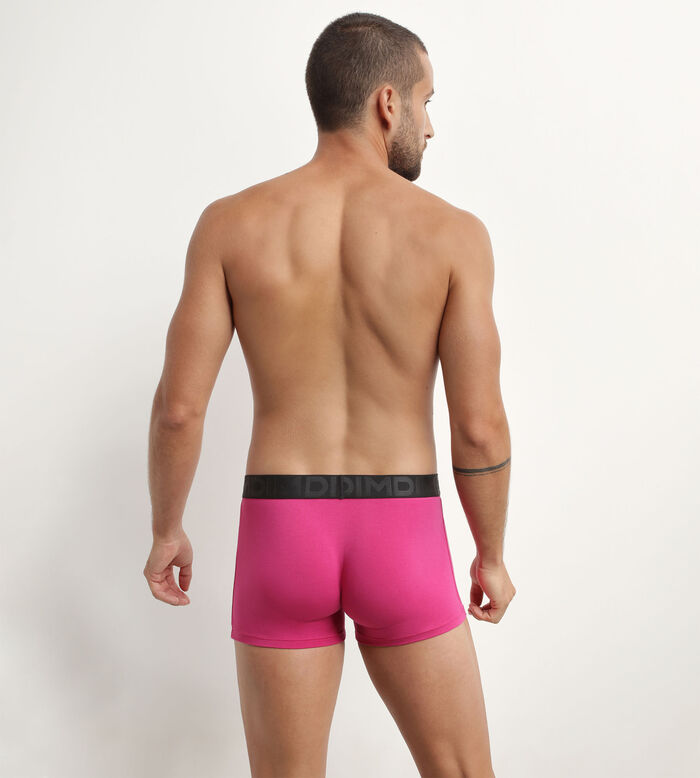 Men's Fuchsia modal cotton boxers with contrasting waistband Dim Classic, , DIM