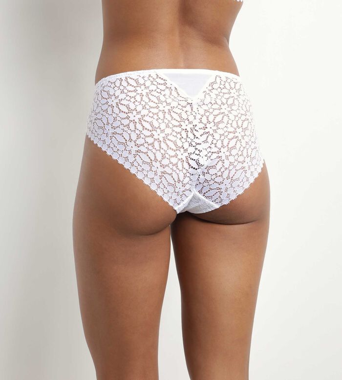 Openwork lace knickers with floral patterns in White Daily Dentelle, , DIM