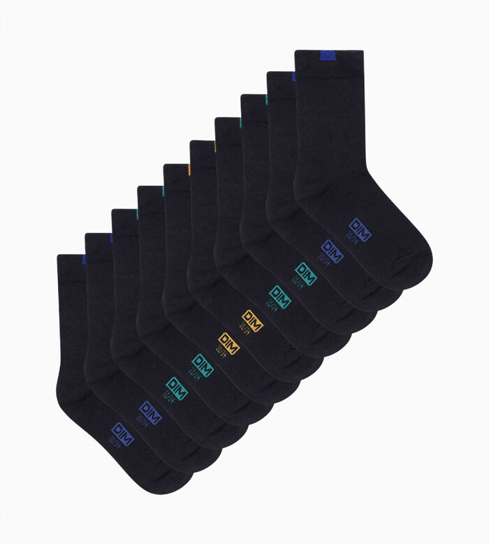 Pack of 5 pairs of children's socks in cotton Navy Blue Écodim, , DIM