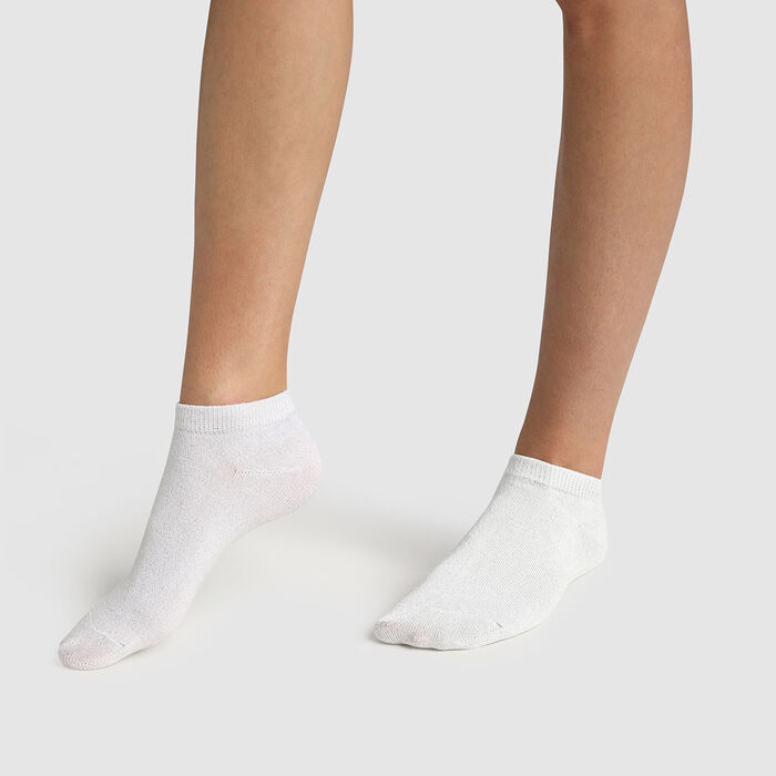 Pack of 2 pairs of white cotton lurex children's socks Cotton Style, , DIM