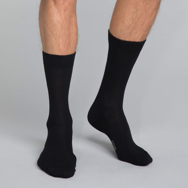 pares calcetines de media pantorrilla de negros para hombre Basic Coton