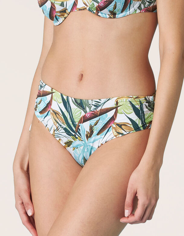 High-rise sunset garden print bikini bottom, , DIM