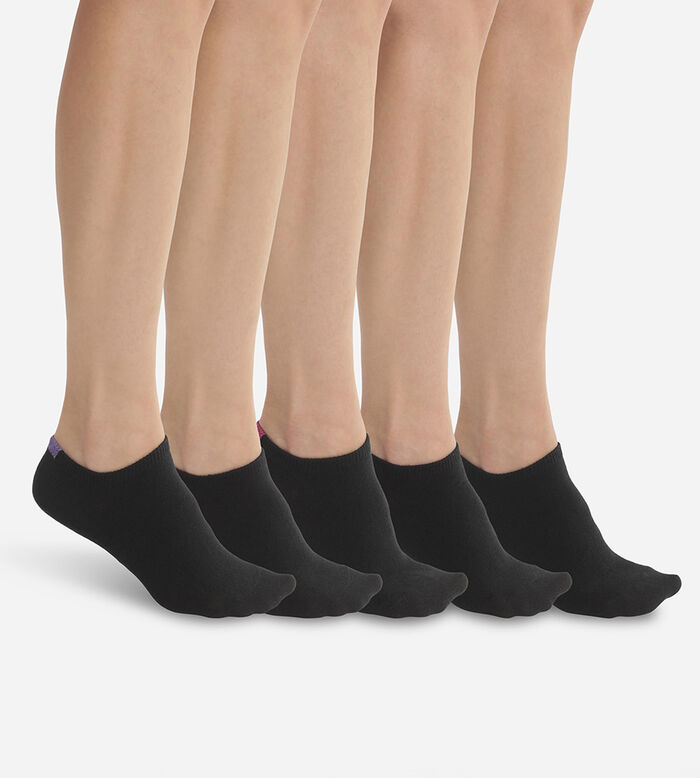 5er-Pack kurze Damensocken aus Baumwoll-Mix schwarz/farbig markiert - EcoDIM, , DIM