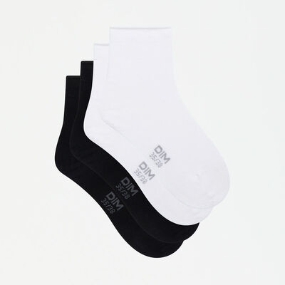 Dim Modal 2 pack women's modal ankle socks in black and white, , DIM
