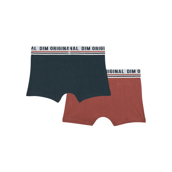 Dim Originals Pack of 2 stretch cotton boxers with a retro waistband, , DIM