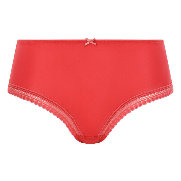 Casual Red microfiber shorty Micro Lace Panty Box
