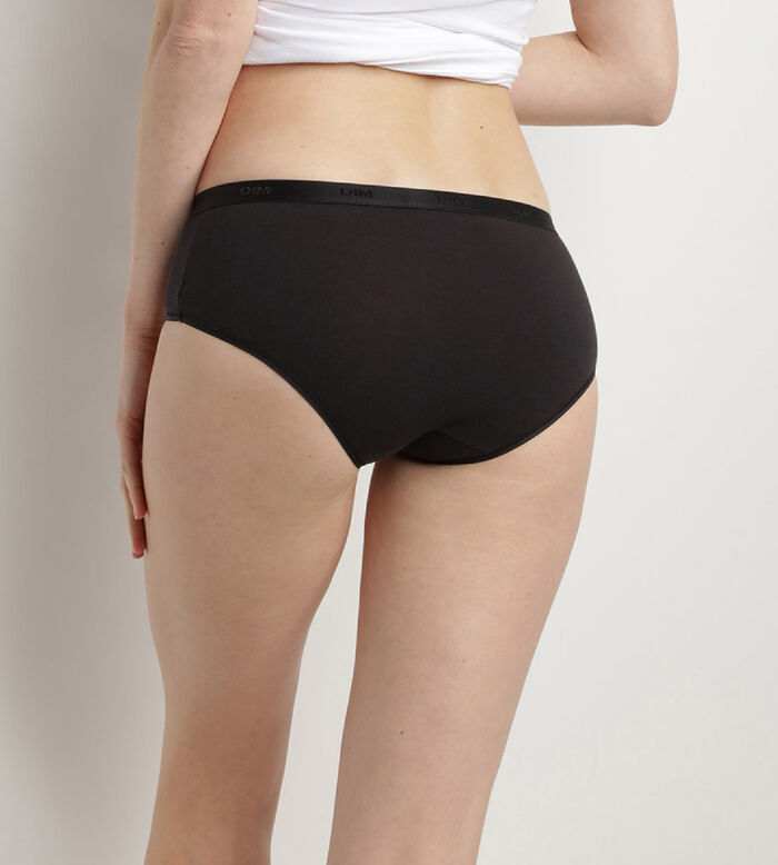 Pack of 5 pairs of Les Pockets Coton bikini knickers in black