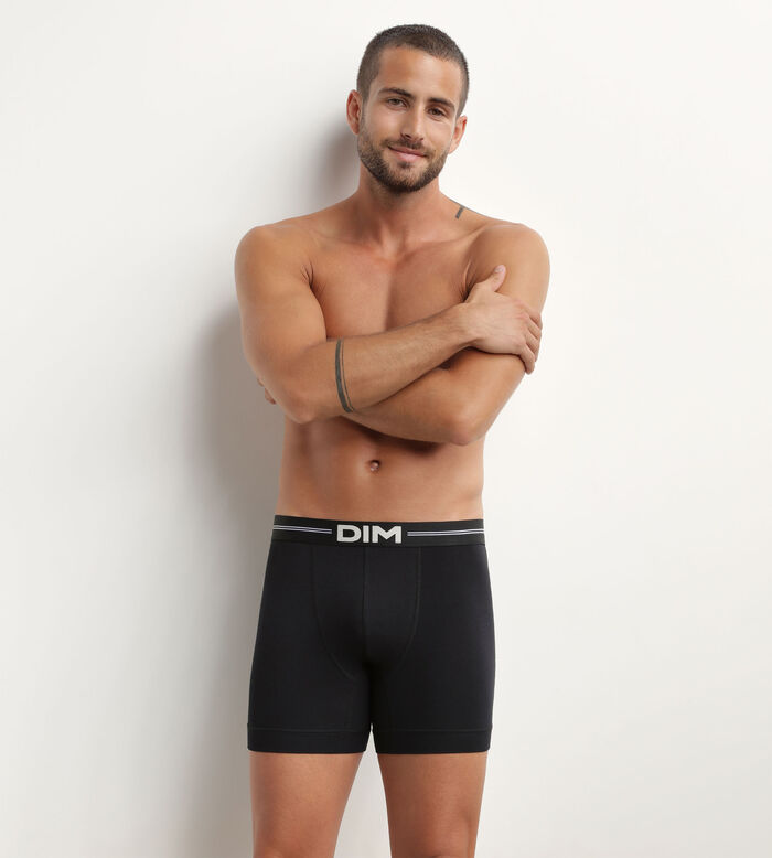 Men's microfibre boxers with flat seams in Black Dim Icons Essentiel, , DIM