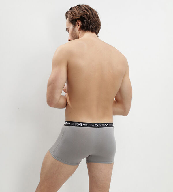 Pack of 2 pairs of EcoDIM stretch cotton trunks in black and grey