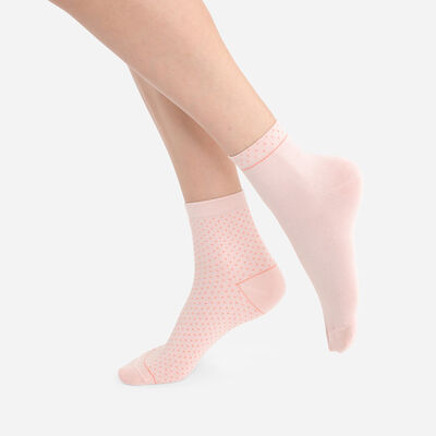 2er-Pack Damen-Socken aus Bio-Baumwolle mit Tupfen Rose Green von Dim, , DIM
