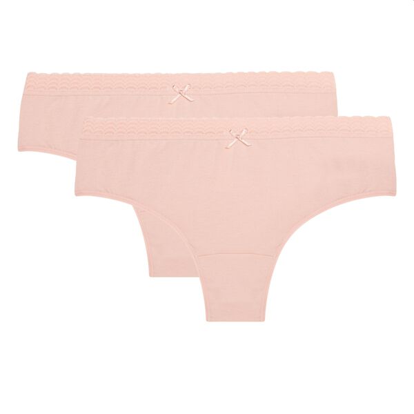 Pack of 2 pink stretch cotton panties DIM Girl