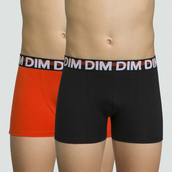 2 pack stretch cotton boxers for boys in Pumpkin color Eco Dim