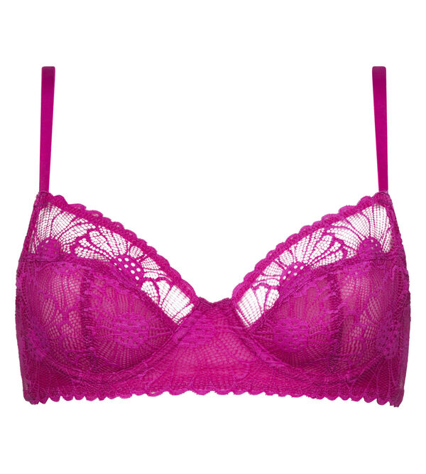 Full cup tulle and lace bra in Fuchsia DIM Fleur