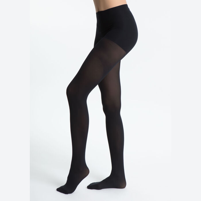 Panti negro opaco aterciopelado sin cintura Style 50D, , DIM