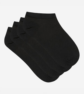 2er-Pack schwarze unsichtbare Damensocken - Light Coton, , DIM