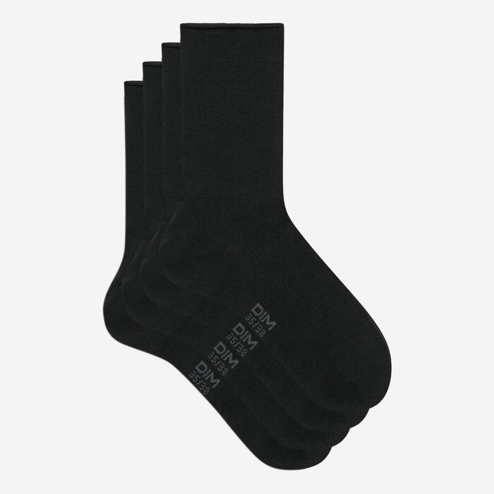 Pack de 2 pares de calcetines negros de canalé con ribete de
