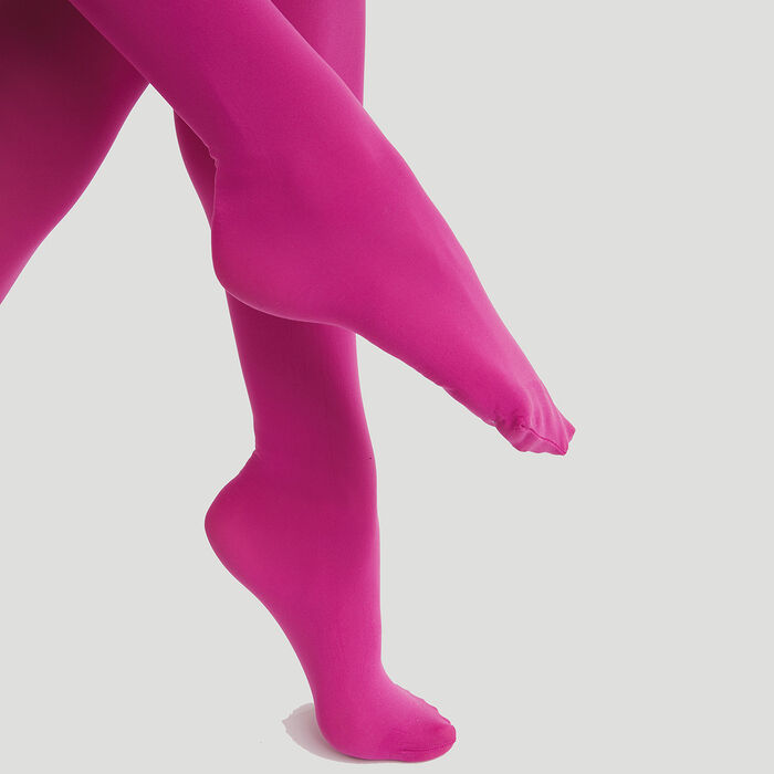 Dim Rose Berry 50D velvet effect women's opaque tights, , DIM