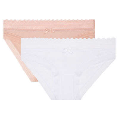 2 pack white and nude pink briefs Sexy Fashion by Dim, , DIM