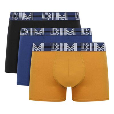 Pack de 3 bóxers de algodón amarillo ,azul y negro Dim Powerful , , DIM