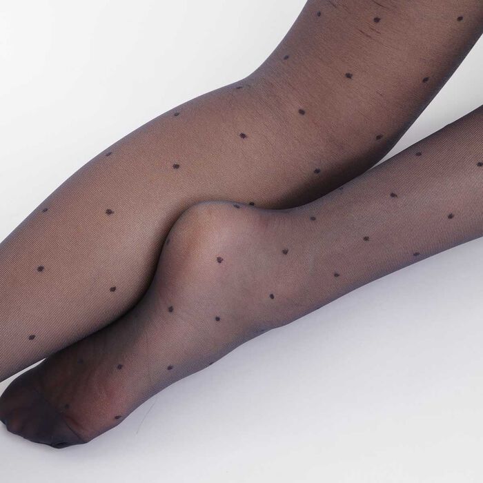 Dotted swiss Navy Blue 15 Tights - Dim Style, , DIM