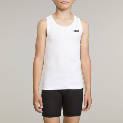 White boy's sport tank top 100% cotton Basic Sport, , DIM