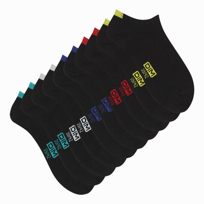 5er-Pack kurze Herrensocken aus Baumwoll-Mix schwarz/farbig markiert - EcoDIM, , DIM