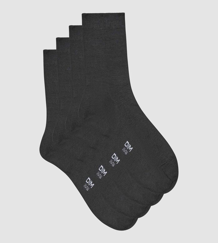 Pack of 2 pairs of women's viscose socks in Anthracite Dim Bambou, , DIM