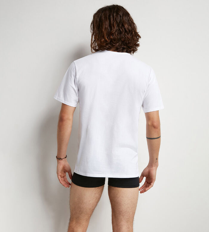 Pack de 2 camisetas de hombre termorreguladoras en algodón Blanco cuello en V Dim Sport, , DIM