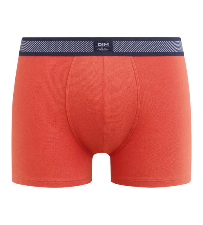 Orangerote Piqué Boxershorts aus Modal-Baumwolle - DIM Smart, , DIM