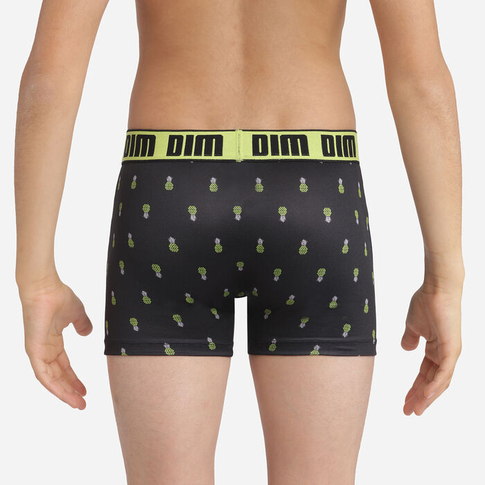 Dim Micro Boy's boxer briefs in microfiber with pineapple motif Absinthe, , DIM