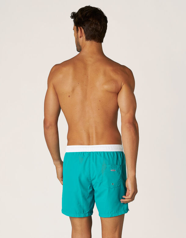 Green quick-drying swimming shorts, , DIM