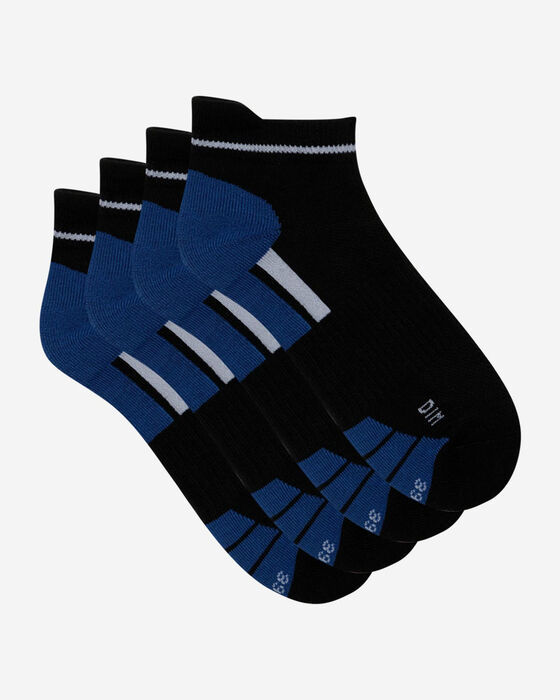 Pack of 2 pairs of medium impact men's ankle socks Black Dim Sport, , DIM