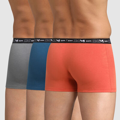 3er-Pack graue/blaue/rote Boxershorts aus Stretch-Baumwolle, , DIM