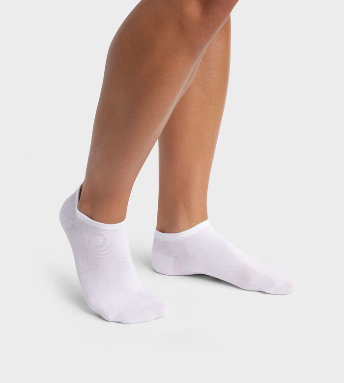 Pack de 2 pares de calcetines bajos de hombre de algodón orgánico Blanco Dim Good, , DIM