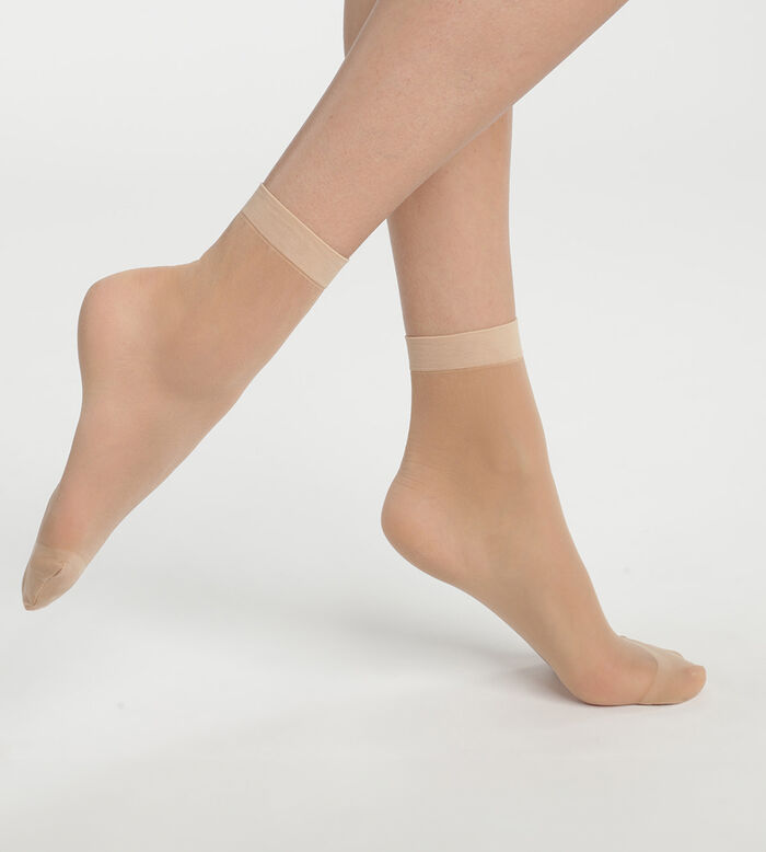 2er-Pack transparente Socken 20D mit Lycra® in Nude - Ultra Resist, , DIM