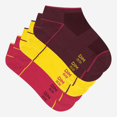 3er-Pack kurze Socken mit leichter Wirkung Bordeaux Dim Sport, , DIM
