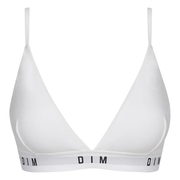 White triangle stretch cotton bra without underwire - DIM Originals