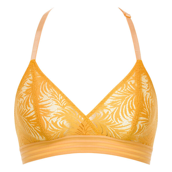 Golden yellow lace wireless triangle bra - MOD de Dim