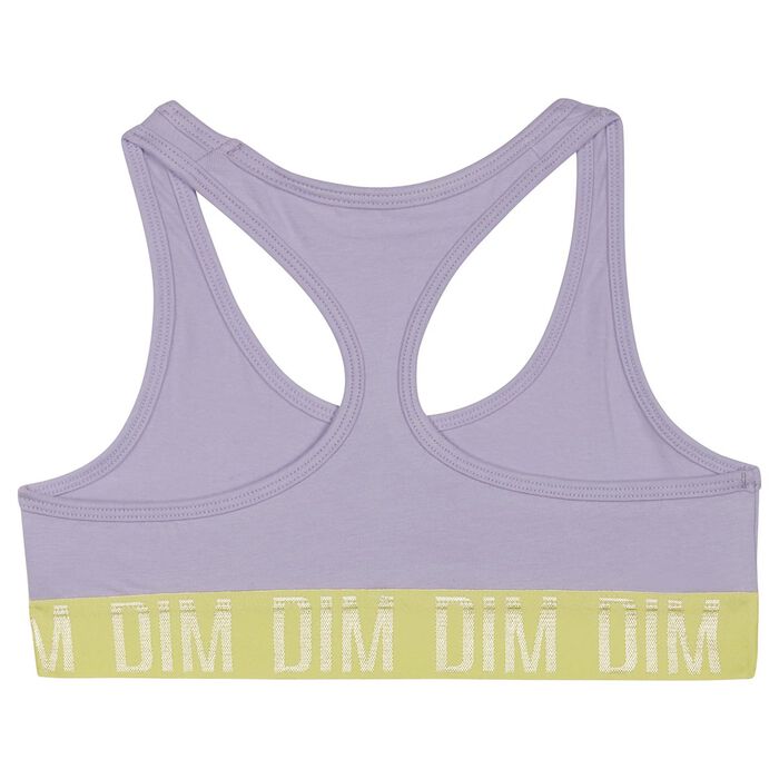 Girl's Lila stretch cotton bra and Anis Dim Sport support band, , DIM
