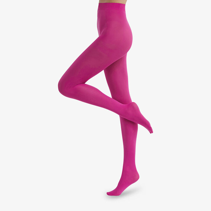 Dim Rose Berry 50D velvet effect women's opaque tights, , DIM
