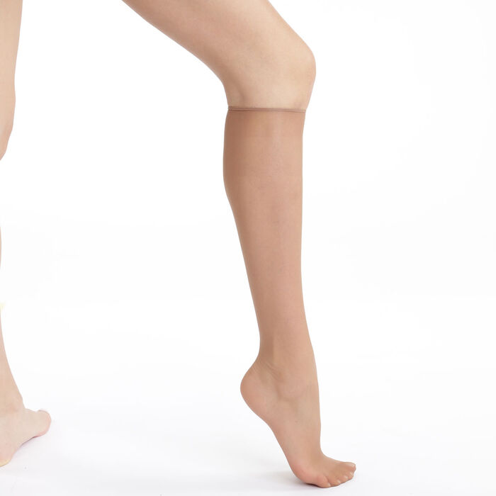 Halé Dim Sublim Voile Pack of 2 pairs of  Nude women's knee socks, , DIM