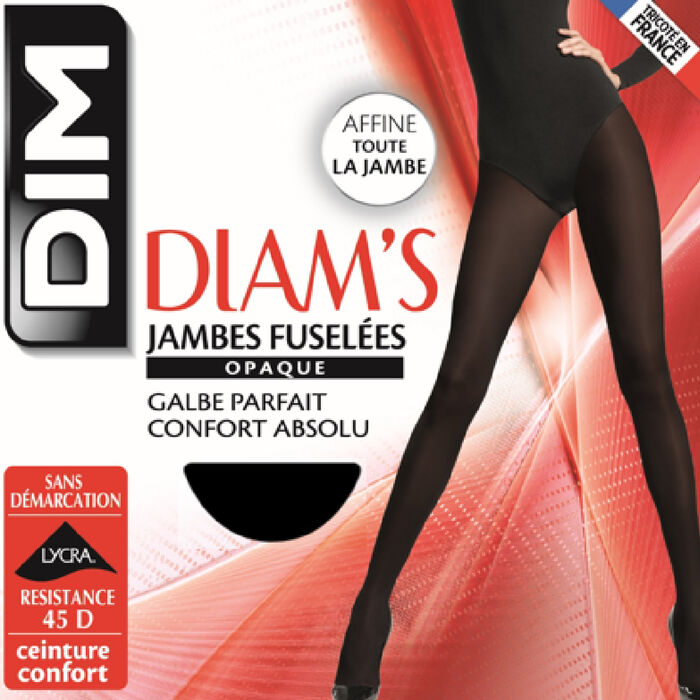 Black Diam’s Jambes Fuselées 45 leg shaper tights, , DIM