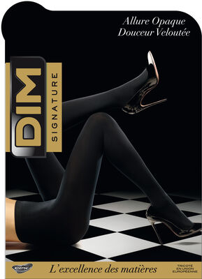 Black DIM Signature Opaque Velouté 60 velour tights, , DIM