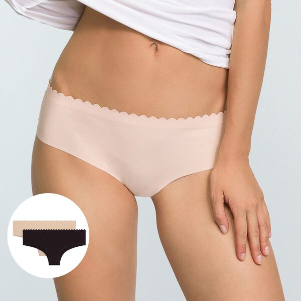 2 Pack Body Touch Microfibre Hipster Briefs Precious Purple and Nude Pink